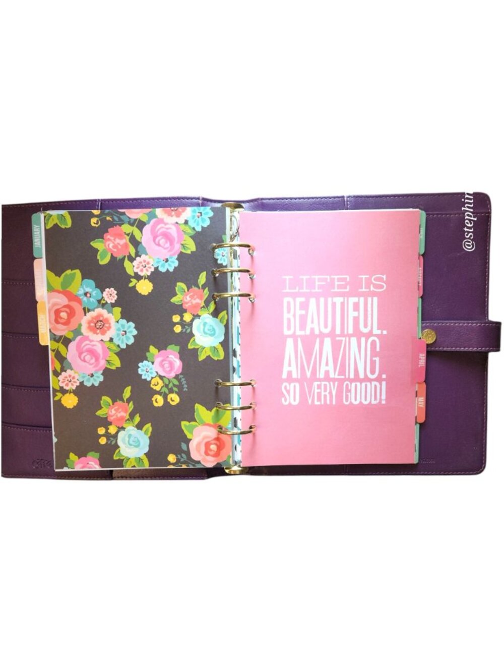 Simple Stories Carpe Diem A5 Planner 6 Rings w/Dividers & Inserts GRAPE - Picture 6 of 12